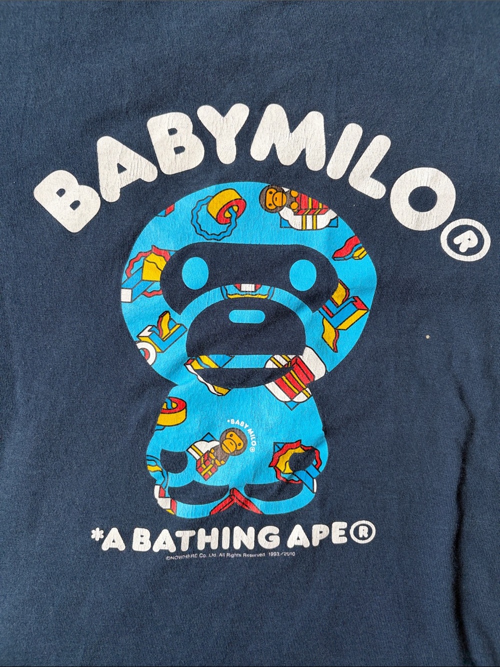 A Bathing Ape Navy BABY MILO Graphic Tee